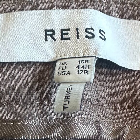 Reiss Florence Flare Leg Trouser Pants Slacks Mink Front Dart Size 12R Women's - Picture 13 of 14